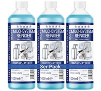3 x 1000 ml Milk System Cleaner Concentrate for Fully Automatic Coffee Machine, Milk Frother, Milk Foam Cleaner, Universal for All Manufacturers
