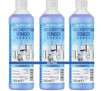 3 x 1000 ml Milk System Cleaner Concentrate for Fully Automatic Coffee Machine, Milk Frother, Milk Foam Cleaner, Universal for All Manufacturers