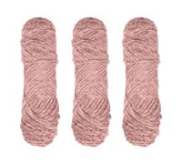3 x 100g Fluffy Velvet Chenille Yarn for Crocheting and Knitting,0.12’’x164yd Fluffy Chunky Crochet Yarns for Weaving DIY Crafts,Plush Toys, Blankets 3 Pack(Nude)