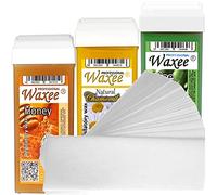 3 x 100ml roll on roller wax cartridge + 50 waxing strips Waxee