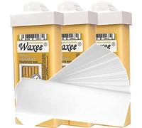 3 x 100ml roll on roller wax cartridge + 50 waxing strips Waxee