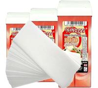 3 x 100ml roll on roller wax cartridge and 50 waxing strips Waxee (Wide roller (legs & body), DUO (Goji Berries & Shea Butter))