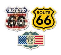 3 x 10cm Route 66 Vinyl Stickers - USA America Road United States Travel Holiday Funny Kids Girls Boys Men Women Scrapbook Sticker #82206