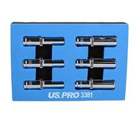 3 x 10mm and 3 x 13mm Metric 3/8" Drive 6 Sided Single Hex Deeps Socket 6pc