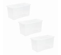 Wham Clip Lid Box 110L Clear