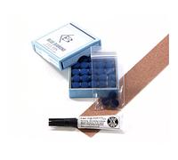 3 X 11mm Leather Blue Diamond Snooker Pool Cue Tips - FREE C&C Cue Tip Gel Glue