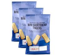 3 x 125g Mini Bags of Traditional Scottish All Butter Mini Shortbread Fingers, Small Shortbread Biscuits, Vegetarian, 375g