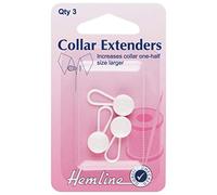 3 x 12mm Collar/Waistband Extenders in White **Free UK Post** Increases A Whole Half Size for Shirts, Skirts, Trouser, Pregnant Ladies Trousers