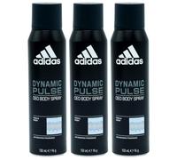 3 x 150ml Adidas 48H Enduring Fresh & Woody Fragrance Deodorant Spray - Dynamic Pulse