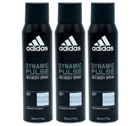 3 x 150ml Adidas 48H Fresh & Woody Deodorant Spray - Dynamic Pulse