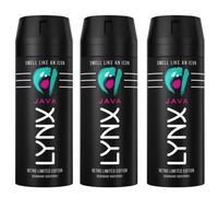 3 x 150ml Lynx JAVA Retro Limited Edition Deodorant Body Spray