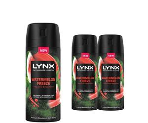 3 x 150ml Lynx Men Deodorant Watermelon Freeze with 72Hrs Freshness