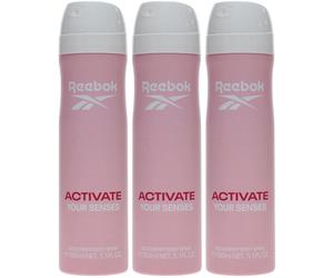 3 x 150ml Reebok Deodorant Body Spray for Women - Activate Your Senses
