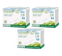 3 x 18 Masmi Super Tampons Organic Cotton Non Applicator, Plastic Free, 100% Biodegradable, Hypoallergenic, Perfume, Viscose, Rayon, Chlorine and Dioxin Free