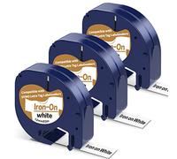 3 X 18769 Iron on Labels Compatible with Dymo Letratag Tape Name Label for Clothes, Replacement for Dymo Label Tape Iron on Labels for Clothes Use for LT-100T LT-100H QX50