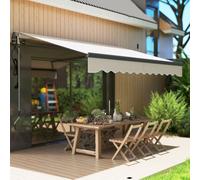3 x 2.5m Electric Retractable Awning Canopy with Aluminium Frame Outsunny Beige One Size