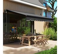 3 x 2.5m Electric Retractable Awning Canopy with Aluminium Frame Outsunny Dark Grey One Size