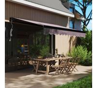 Outsunny 3 x 2.5m Electric Awning with LED Light and Remote Controller Outsunny Dark Grey One Size