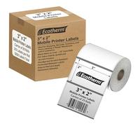 3 x 2 Direct Thermal Paper Label Stickers - for Zebra Mobile Printers - Black Mark Sensing - 7560 Labels - 210 LabelsPer Roll - 25 Rolls