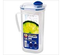 3 x 2 Litre Clip & Lock Plastic Juice Drinks Jugs Storage Kitchen Party Jug