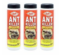 3 X 200g Doff Potent Indoor ANT Killer POWDER for Lawns, Homes, and Gardens, Effective Against Ants, Cockroaches, Woodlice, Earwigs, and Other Crawling Insects