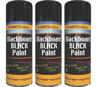 3 x 200ml Blackboard Spray Paint Black Matt Finish Chalkboard Spray
