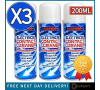 3 x 200ml Electrical Contact Cleaner Spray Switch & Dirt Remover