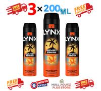 3 x 200ml LYNX SUNSET FRESH Deodorant Antiperspirant With Mango and Mandarin