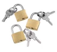 3 X 20mm Width Jewelry Box Suitcase,Luggage Security Cabinet Brass Padlock with 6 Mini Keys