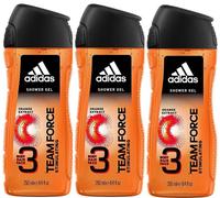3 x 250ml Adidas 3 in 1 Men Shower Gel - Team Force