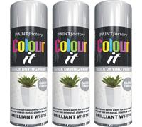 3 x 250ml Brilliant White Gloss Finish Spray Van Car Bike Spray