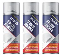 3 x 250ml Sticker Gum Goo Remover Spray Can Label Tags Strong Adhesive