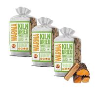 3 x 25L Packs Warma Kiln Dried Hardwood Firewood Logs - 75L Total - Ready to Burn & Easy to Carry - For Garden Chimeneas Large Ooni Pizza Ovens Wood Burning Fired Stoves Open Fires & Log Burners
