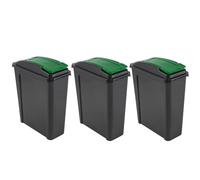 VFM Recycling Bin With Lid 25 Litre Green