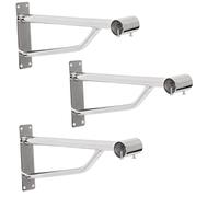 3 X 25mm or 1 inch Premier Heavy Duty Wall FIX Chrome Support ARM Bracket for 25MM Diameter Tube, Walk in Wardrobe Chrome TUBING Hanging Rail System for Shops, Home and Retail (3 x 25mm Tube Bracket)