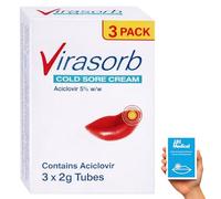 3 x 2g 5% Cold Sore Relief Cream (3 Packs) - Effective Cold Sore Treatment + Care & Prevention Guide - JJH Bundle