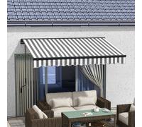 Outsunny 3 x 2m Electric Retractable Awning, Aluminium Frame, Grey & White - 295L x 200W x 150Hcm