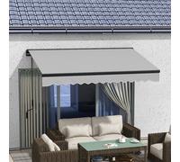 Outsunny 3 x 2m Electric Retractable Awning, Aluminium Frame, Light Grey - 295L x 200W x 150Hcm