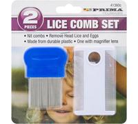 3 X 2Pc Head Lice Comb Fine Tooth Metal Detection Remove Hair Nit Eggs Magnifier