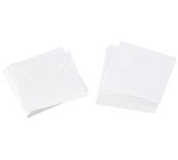 Papermania Cards/Envelopes, Pack of 20, 300gsm, White, 3 x 3, Card Making Set for Birthday Card, Thank You Cards, Valentines, Baby Shower, Wedding Card and More! Ideal for Home Crafting