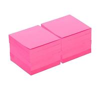 3 x 3 Inch Fluorescent Sticky Notes, 12 Pack Colorful Self-Stick Note Pads 100 Sheets/Pad Memo Post for Home Office Business, Red(Rose)