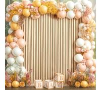 3 x 3 m Beige Background Curtain, Decorative Wedding Party Birthday Photo Wall Background, 2 Panels 1.5 x 3 m Wrinkle-Free Soft Silky Beige Curtains for Backdrops Home
