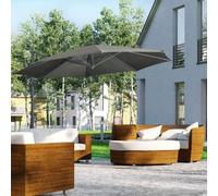 3 x 3(m) Cantilever Parasol Garden Umbrella with Cross Base Grey