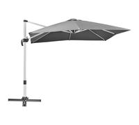 3 x 3(m) Cantilever Roma Parasol Garden Umbrella with Cross Base Grey