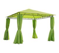 3 x 3 m Garden Metal Gazebo Marquee Patio Party Tent Canopy Shelter with Pavilion Sidewalls - Green