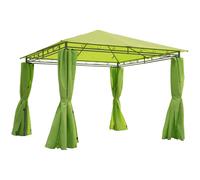3 x 3 m Garden Metal Gazebo Marquee Patio Party Tent Canopy Shelter with Pavilion Sidewalls - Green