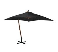 3 x 3 m Garden Parasol Wooden Pole Folding Umbrella Cantilever Sun Shade Canopy