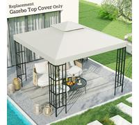 3 x 3 m Garden Replacement Gazebo Canopy Roof Top 2-Tier Tent Cover Spare Part