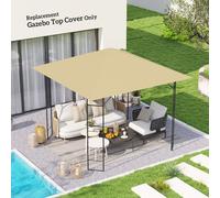 Outsunny 3 x 3(m) Gazebo Canopy Replacement Cover with Drain Holes, Beige - Beige - 600D Oxford fabric - 298L x 298Wcm
