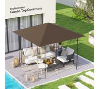 3 x 3(m) Gazebo Canopy Replacement Cover with Drain Holes, Brown Outsunny Brown One Size